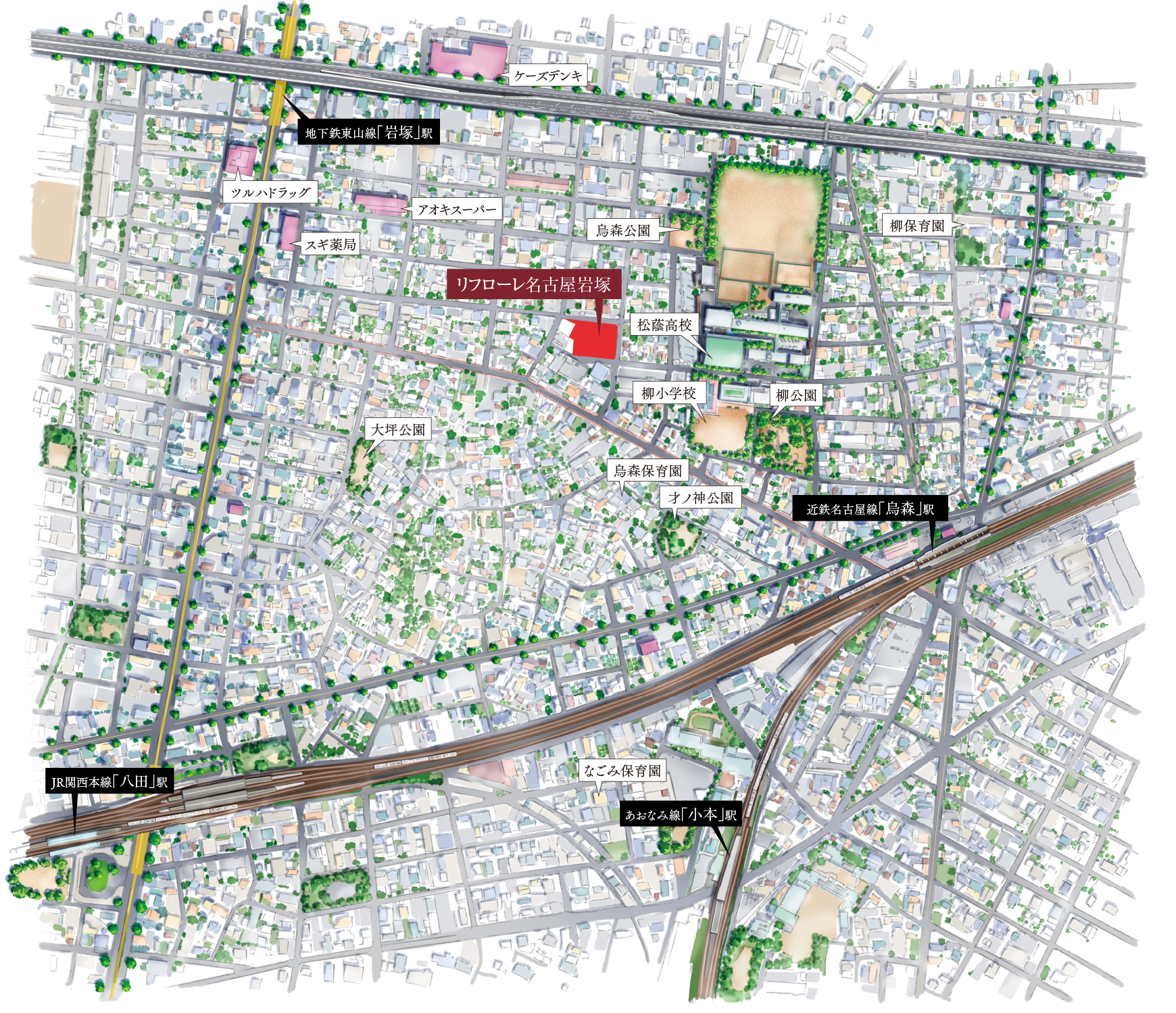 ロケーション | リフローレ名古屋岩塚 | 三立プレコン新築分譲マンション