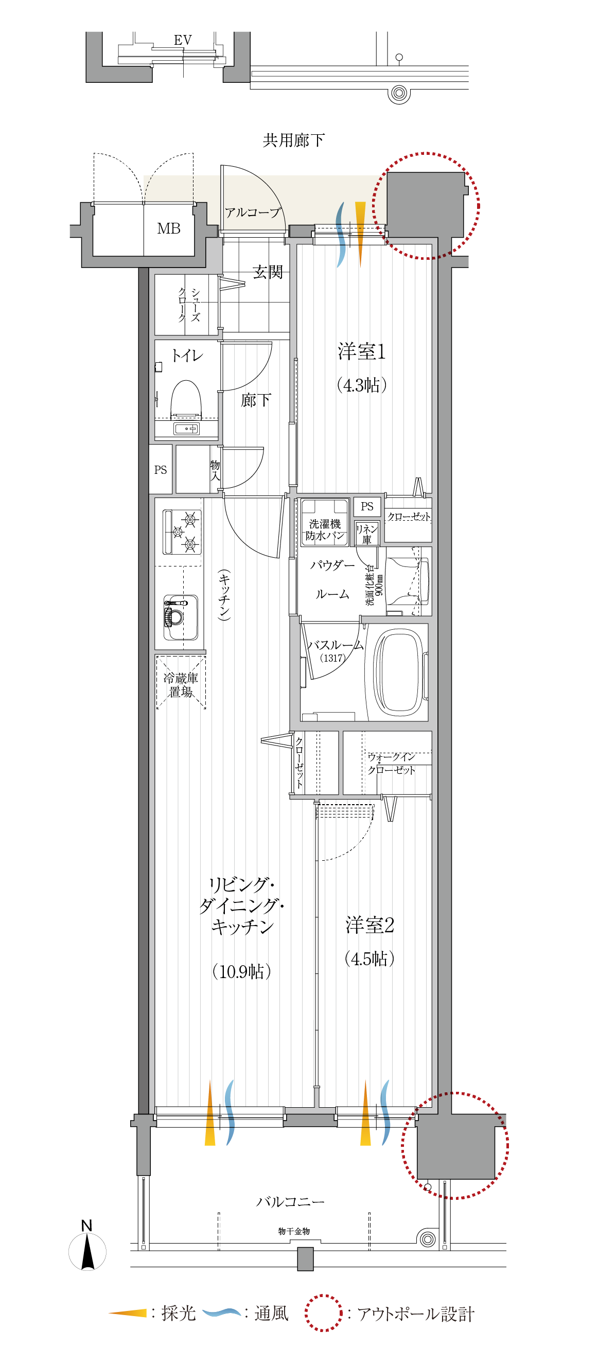 E-C type 基本プラン間取り図