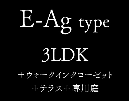 E-Ag type 3LDK +ウォークインクローゼット +テラス+専用庭