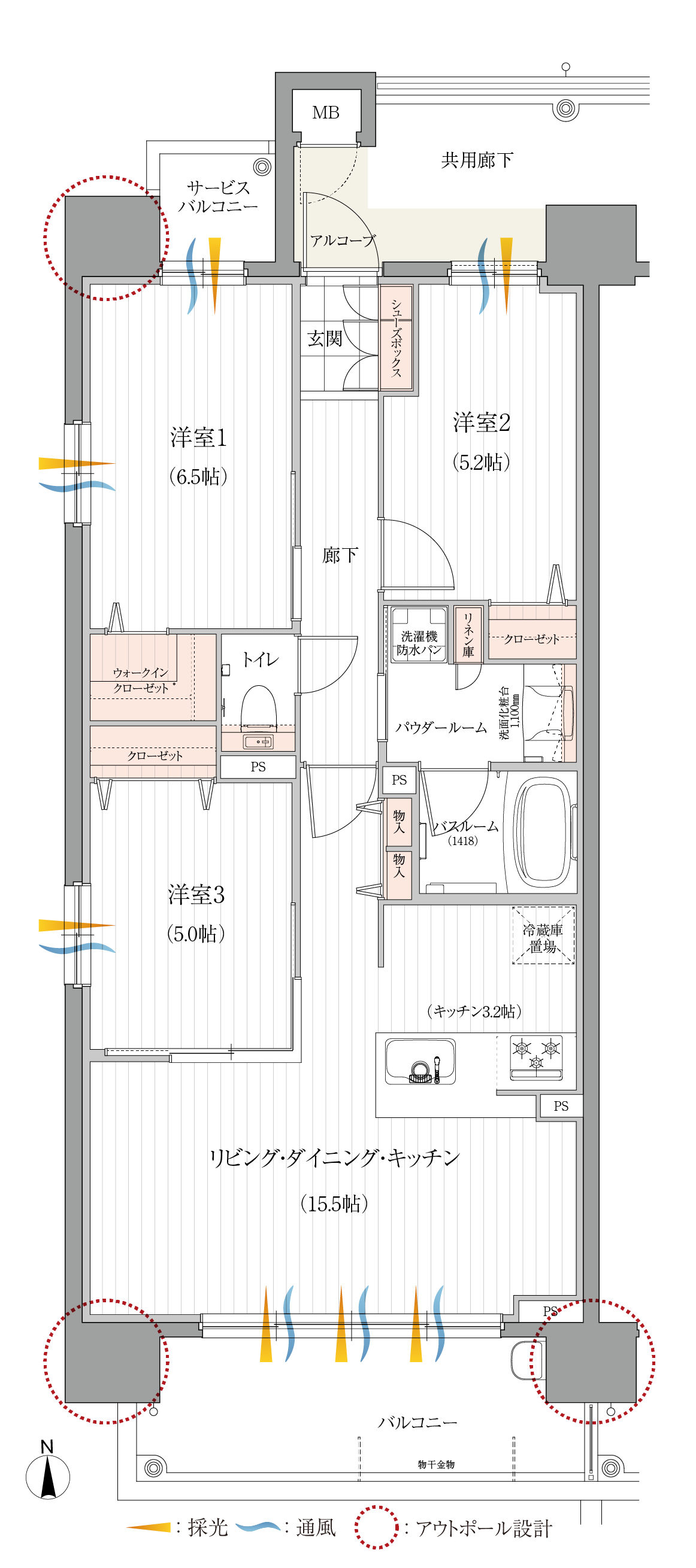 W-A type 基本プラン間取り図