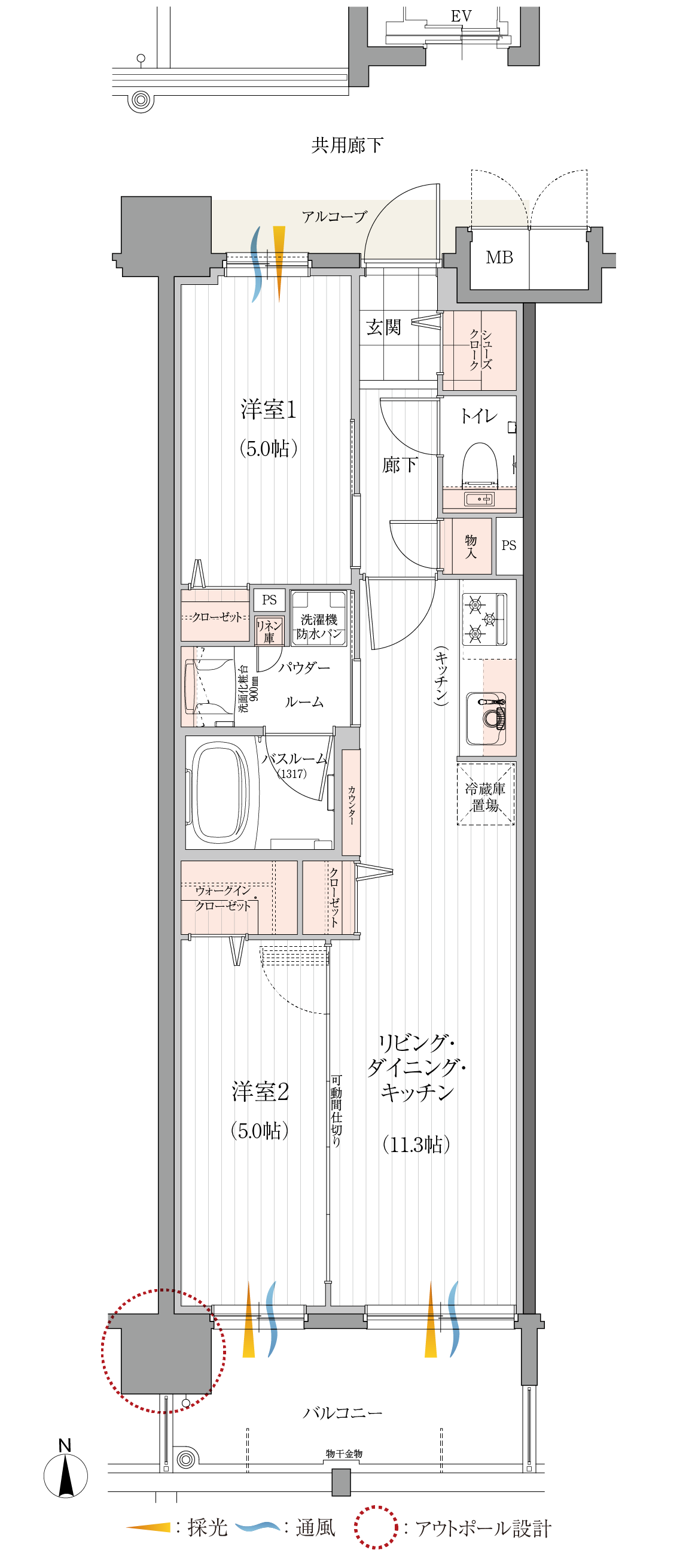 W-B type 基本プラン間取り図